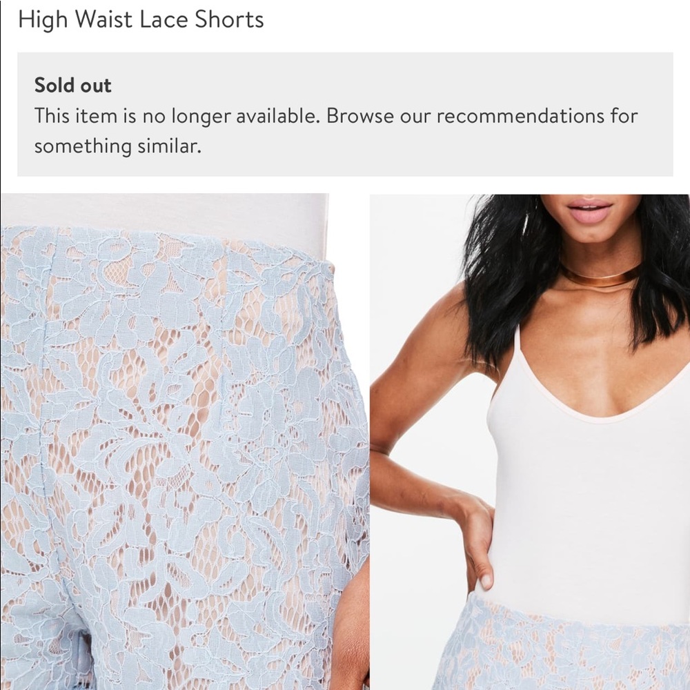Misguided high waisted lace shorts - Picture 2 of 2